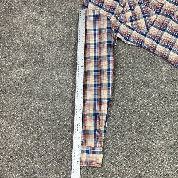 Vintage 80s Levi's Shirt Men's Medium Plaid Check Button Up Down Front Made USA - Picture 13 of 14